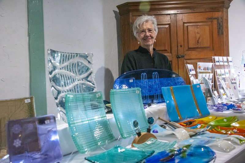 Rehoboth artist Margaret Halpin creates beachy-themed kiln-formed glass items.